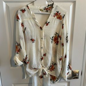 Fig and flower high low blouse